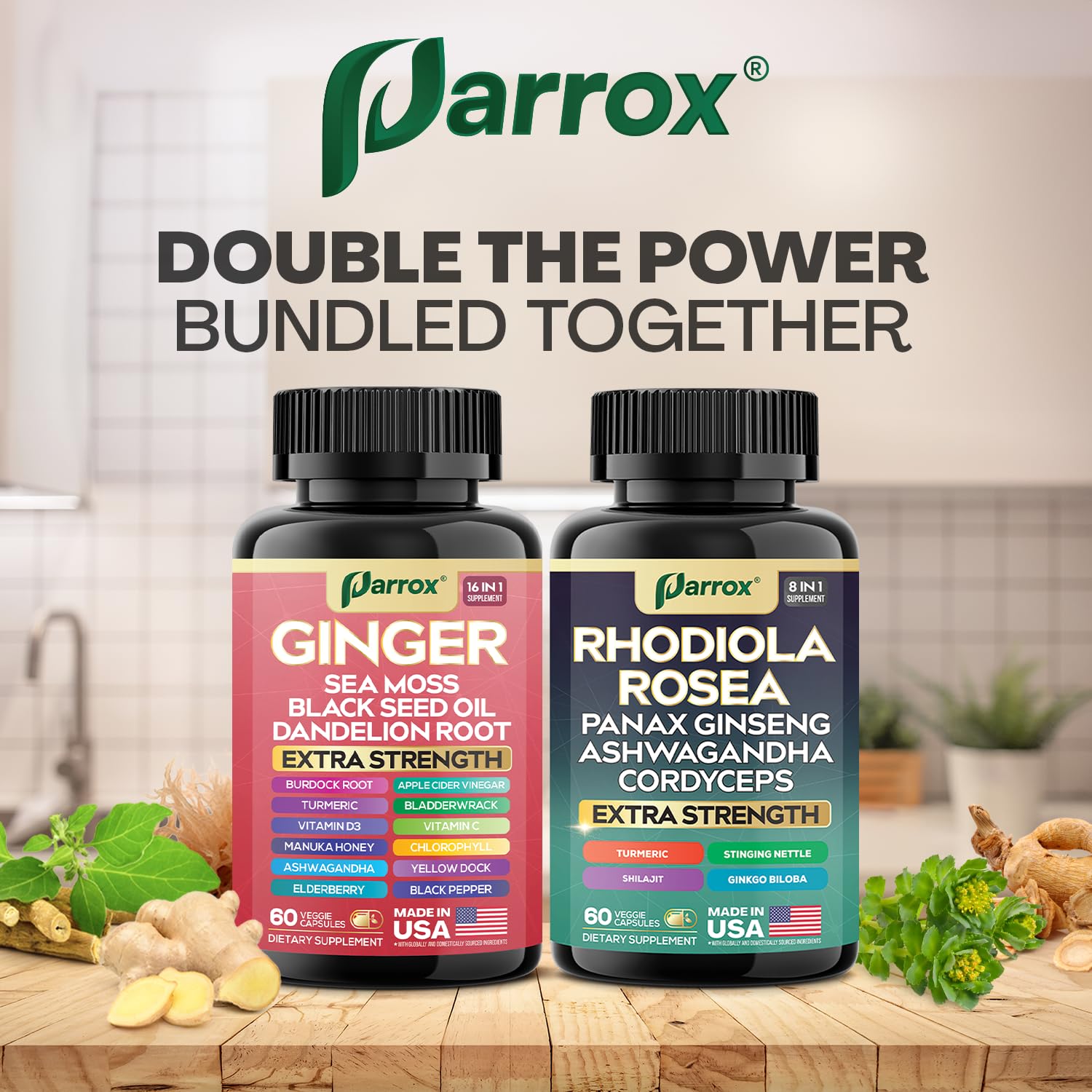 Parrox dúo dinámico panax ginseng cápsula: apoyo de rendimiento y enfoque