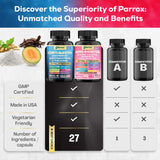Parrox: ingredientes ashwagandha y magnesio para relajación.