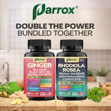 Parrox, ingredientes clave cúrcuma y musgo marino, apoyo vegetal.