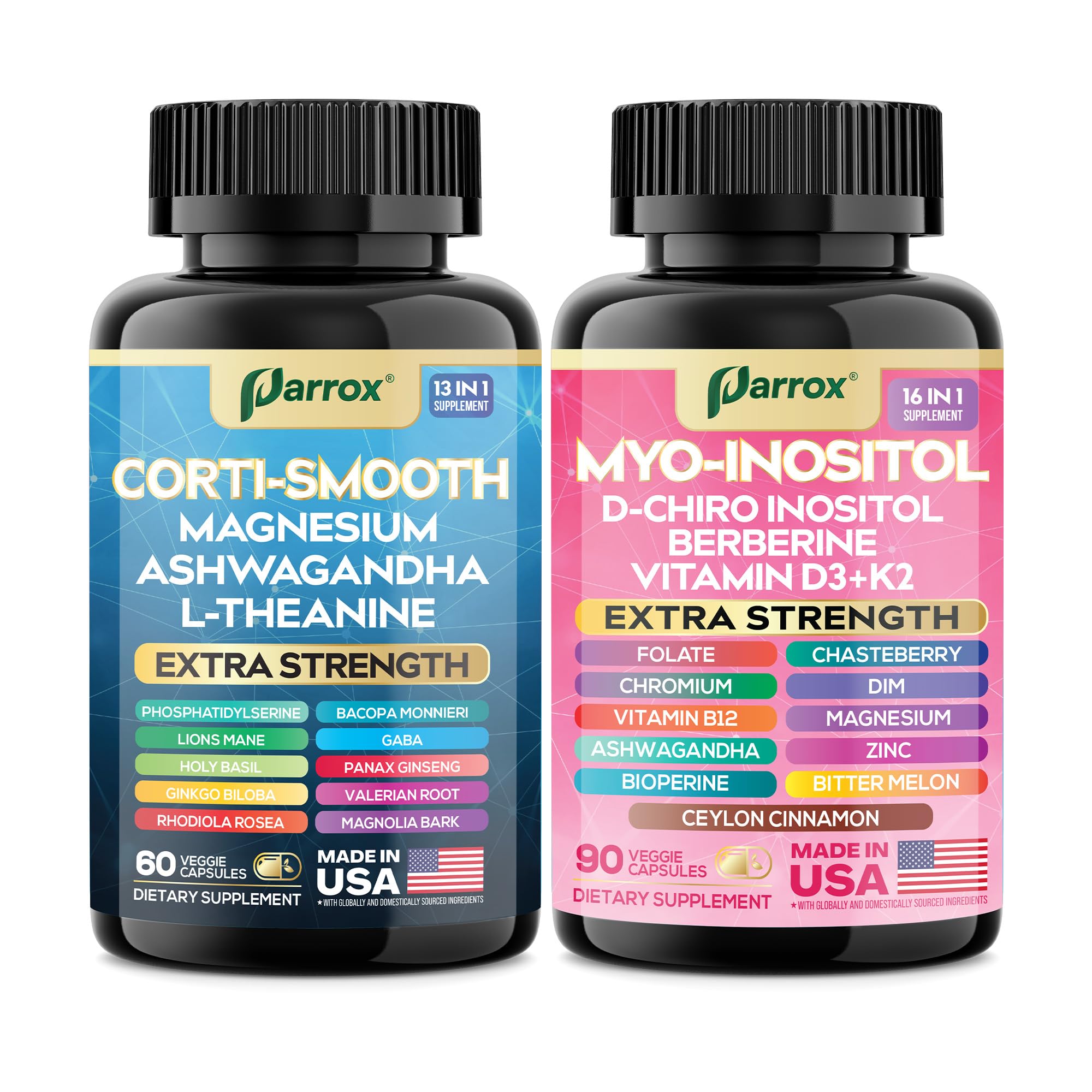 Parrox: ingredientes l-teanina y zinc para enfoque suave.