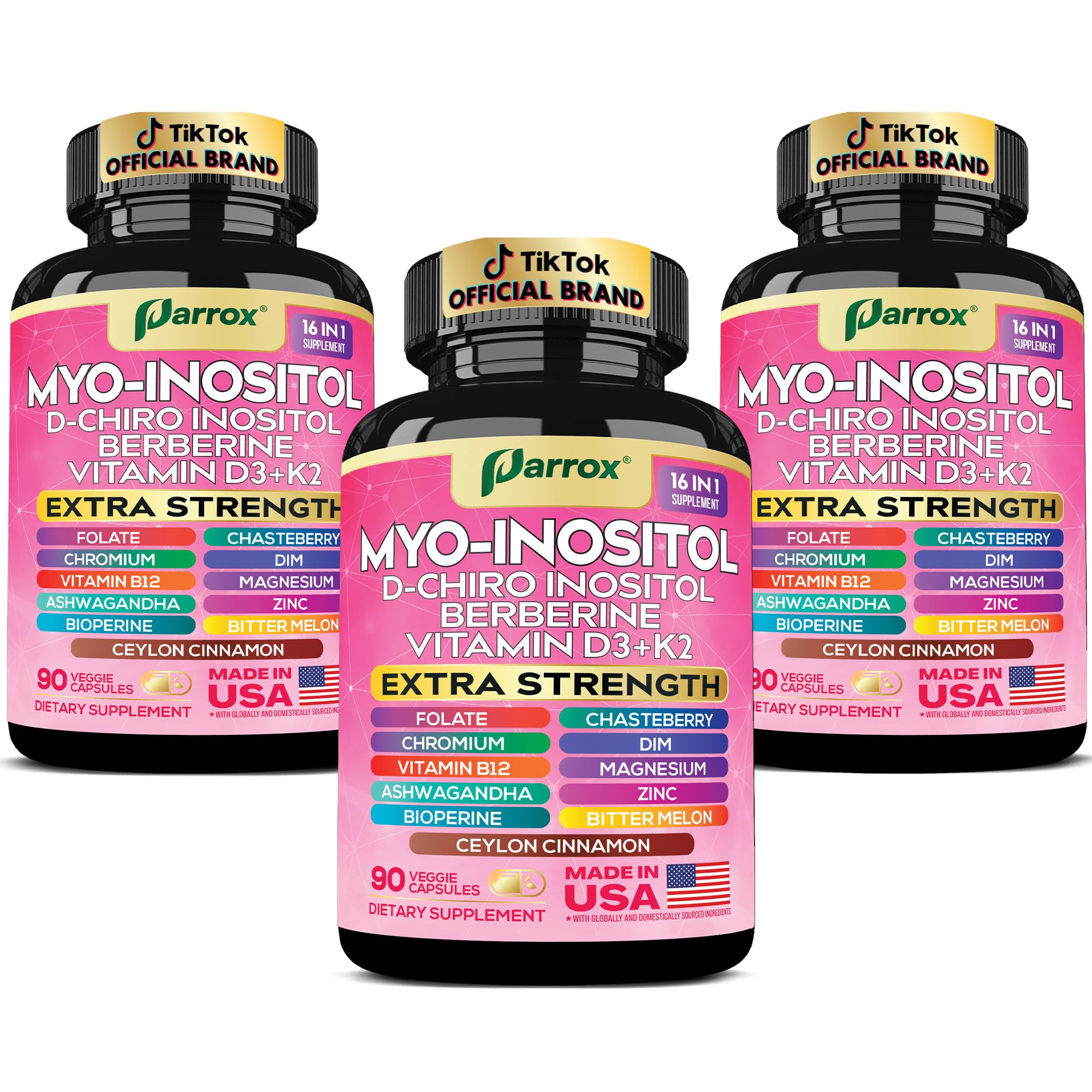 Parrox Myo-Inositol en botella para apoyo diario y equilibrio nutricional