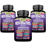 Parrox Resveratrol 14-en-1: etiqueta con ingredientes clave para vitalidad.