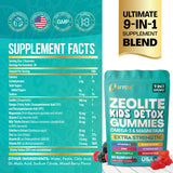 Parrox Zeolite Kids Detox Gummies, gomitas de frambuesa, sabor agradable para consumo diario