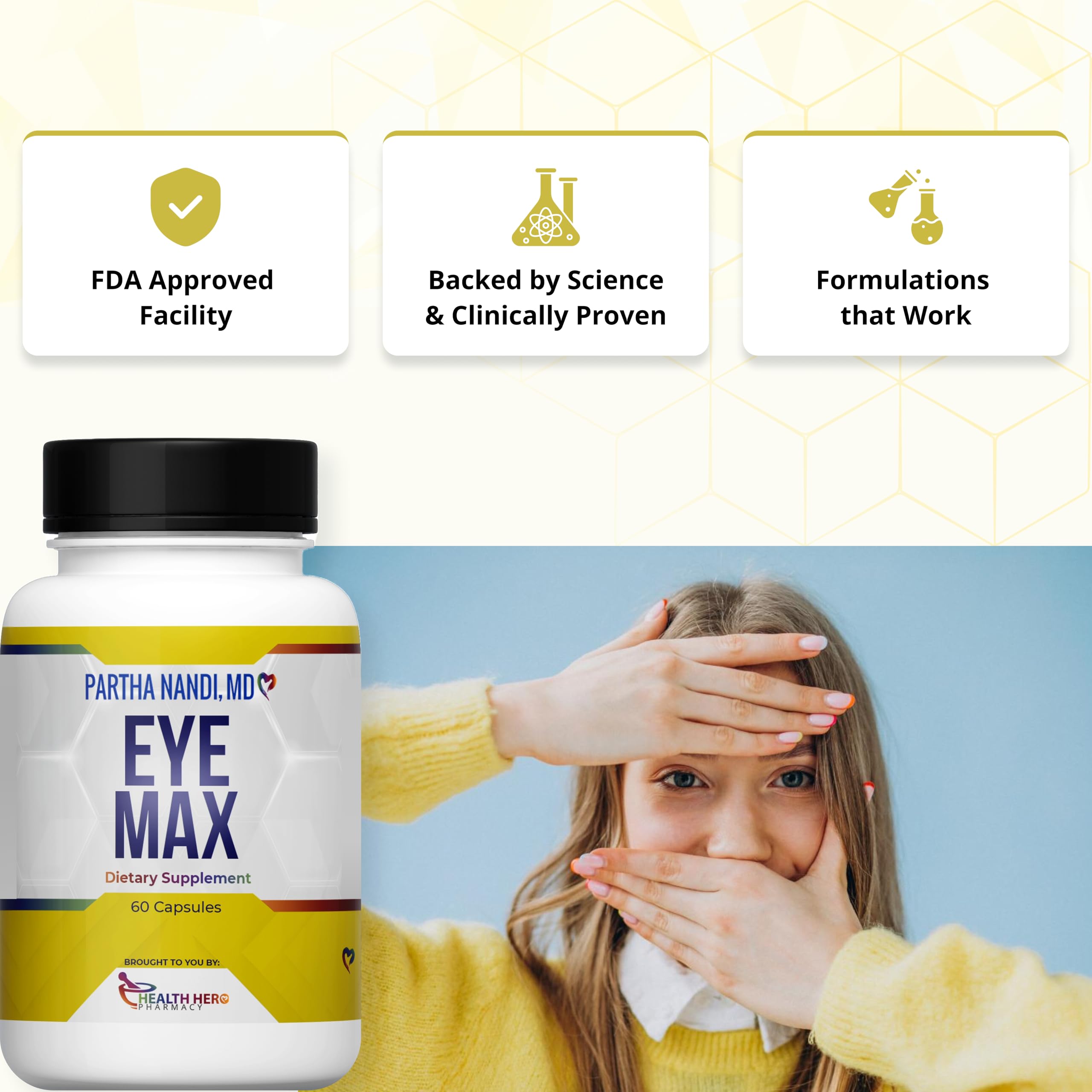 Partha Nandi Eye Max Vision: apoyo para claridad visual y confort ocular.