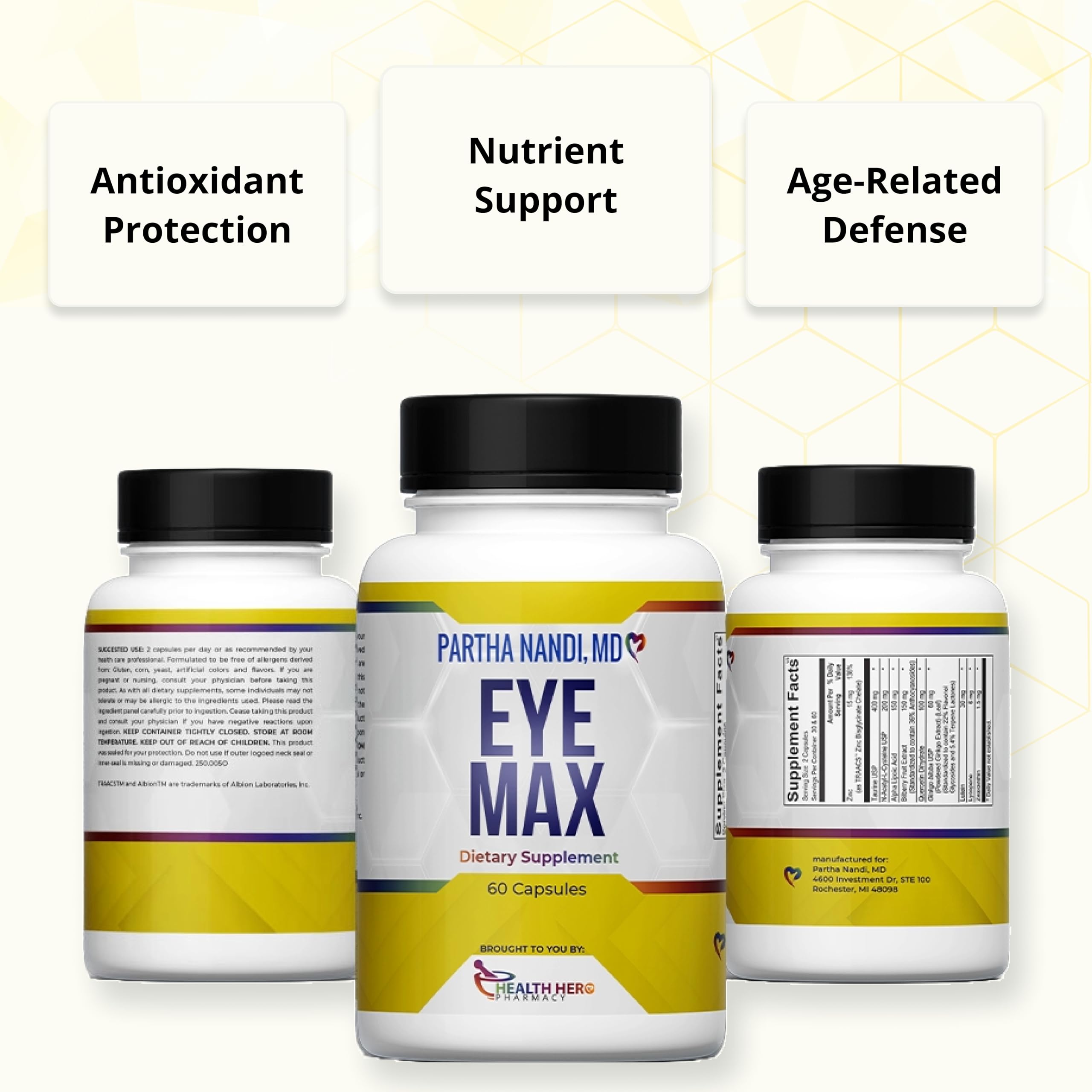 Partha Nandi Eye Max Vision: ingredientes vegetales y etiqueta limpia.