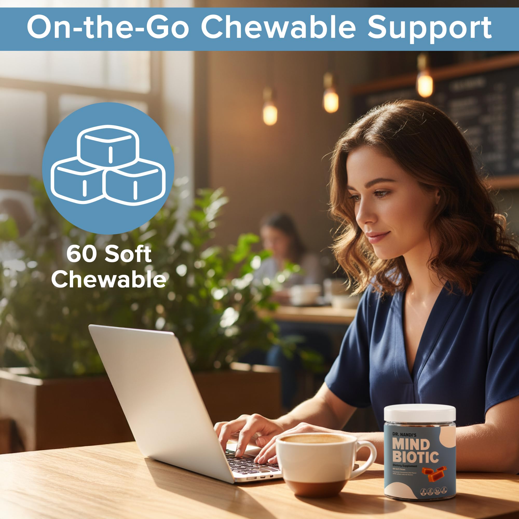 MindBiotic gomitas sabor caramel canela ideales para energía sostenida