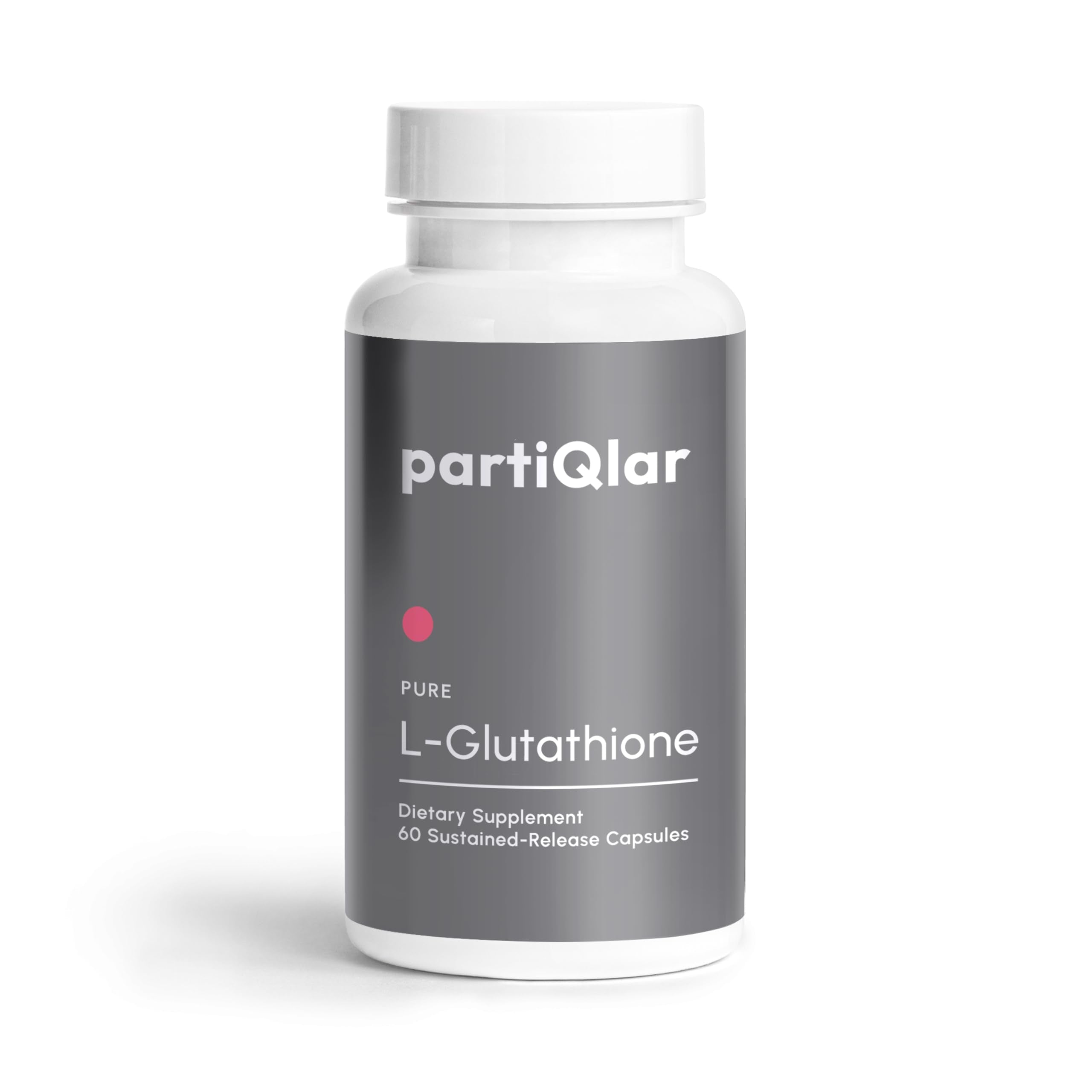 PartiQlar L-Glutatión 500mg: botella para soporte antioxidante diario.