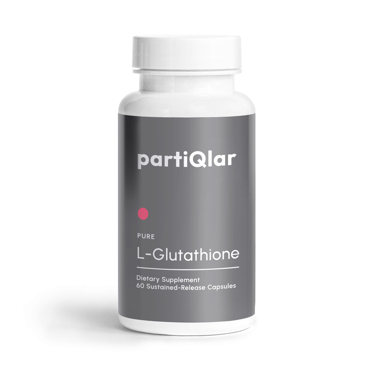 PartiQlar L-Glutatión 500mg: botella para soporte antioxidante diario.