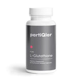 PartiQlar L-Glutatión 500mg: botella para soporte antioxidante diario.