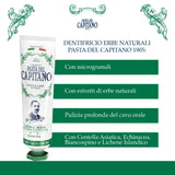 Pasta del Capitano 1905, centella asiatica, echinacea y espino blanco para cuidado delicado.