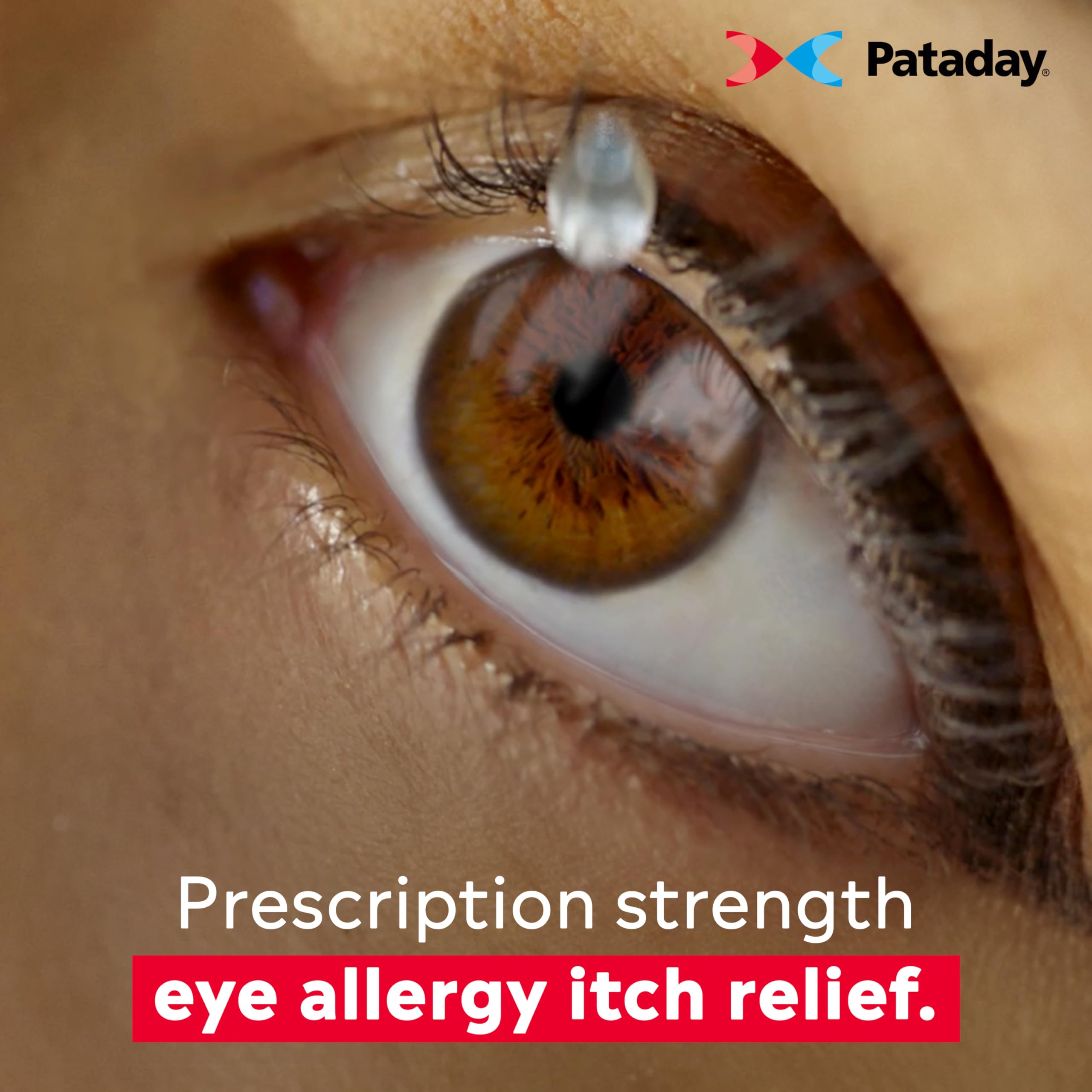 Pataday recibe envase de 2.5 ml para uso diario cómodo.