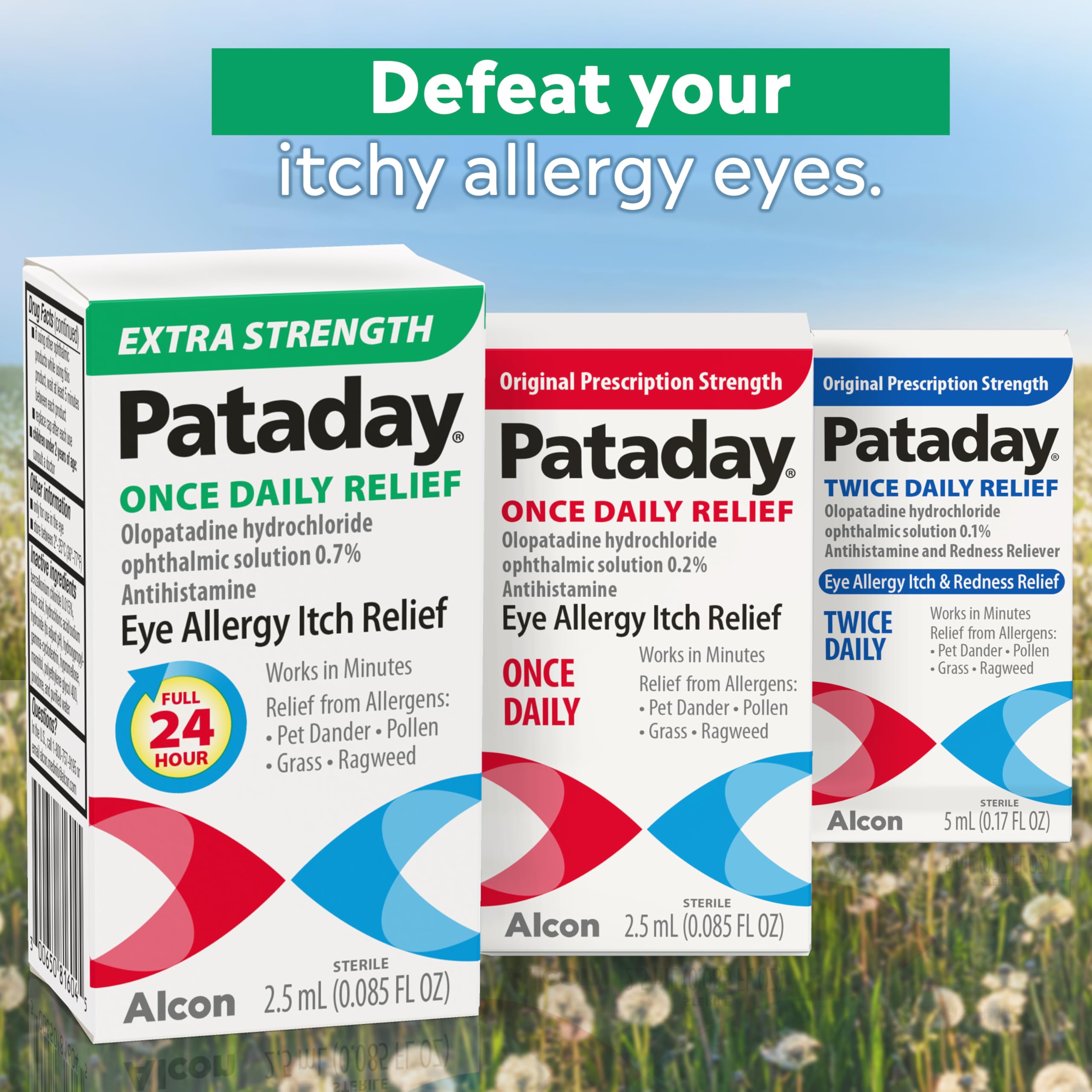 Pataday: cuidado ocular para ojos sensibles.