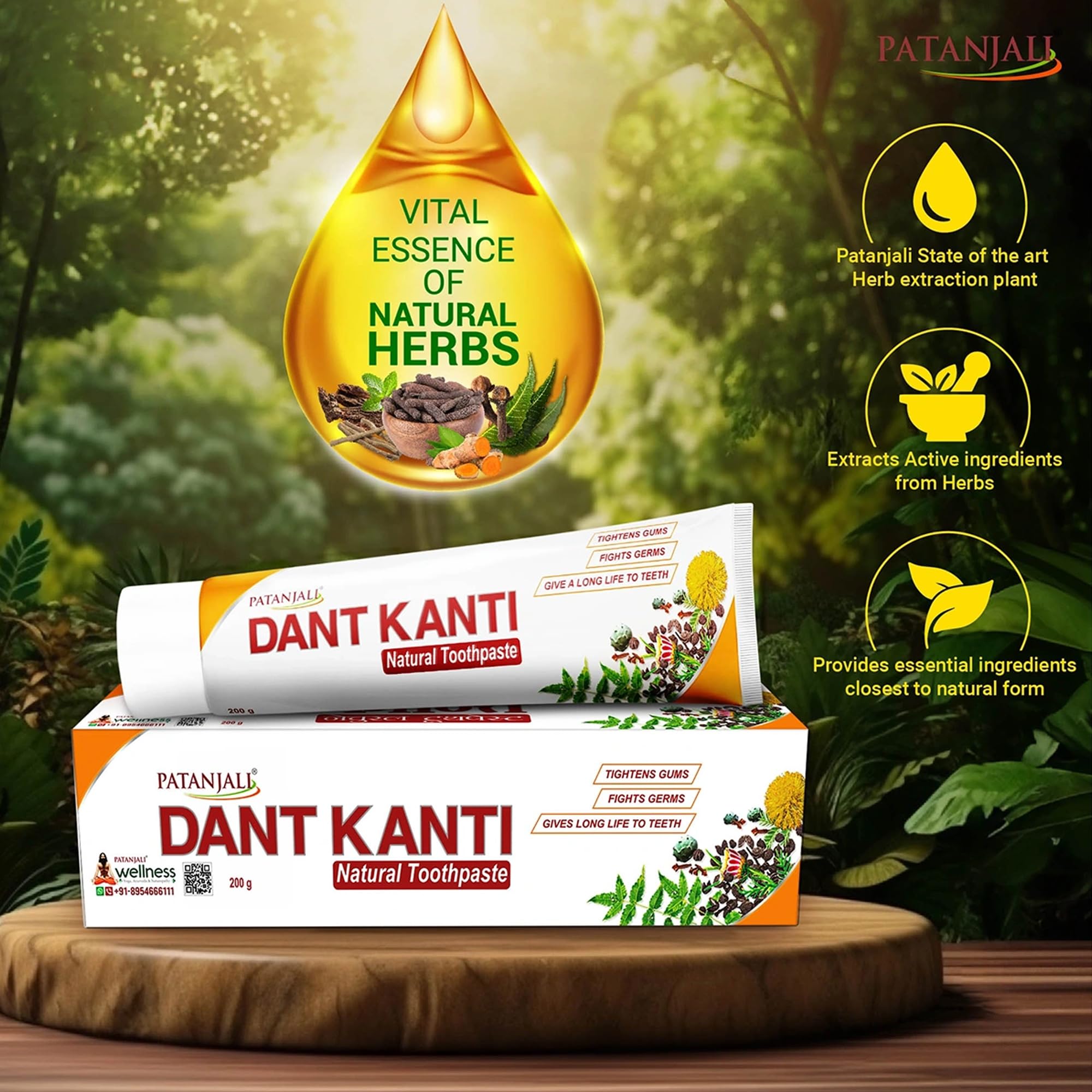 Patanjali Dant Kanti: ingredientes-akarkara-neem para encías sanas