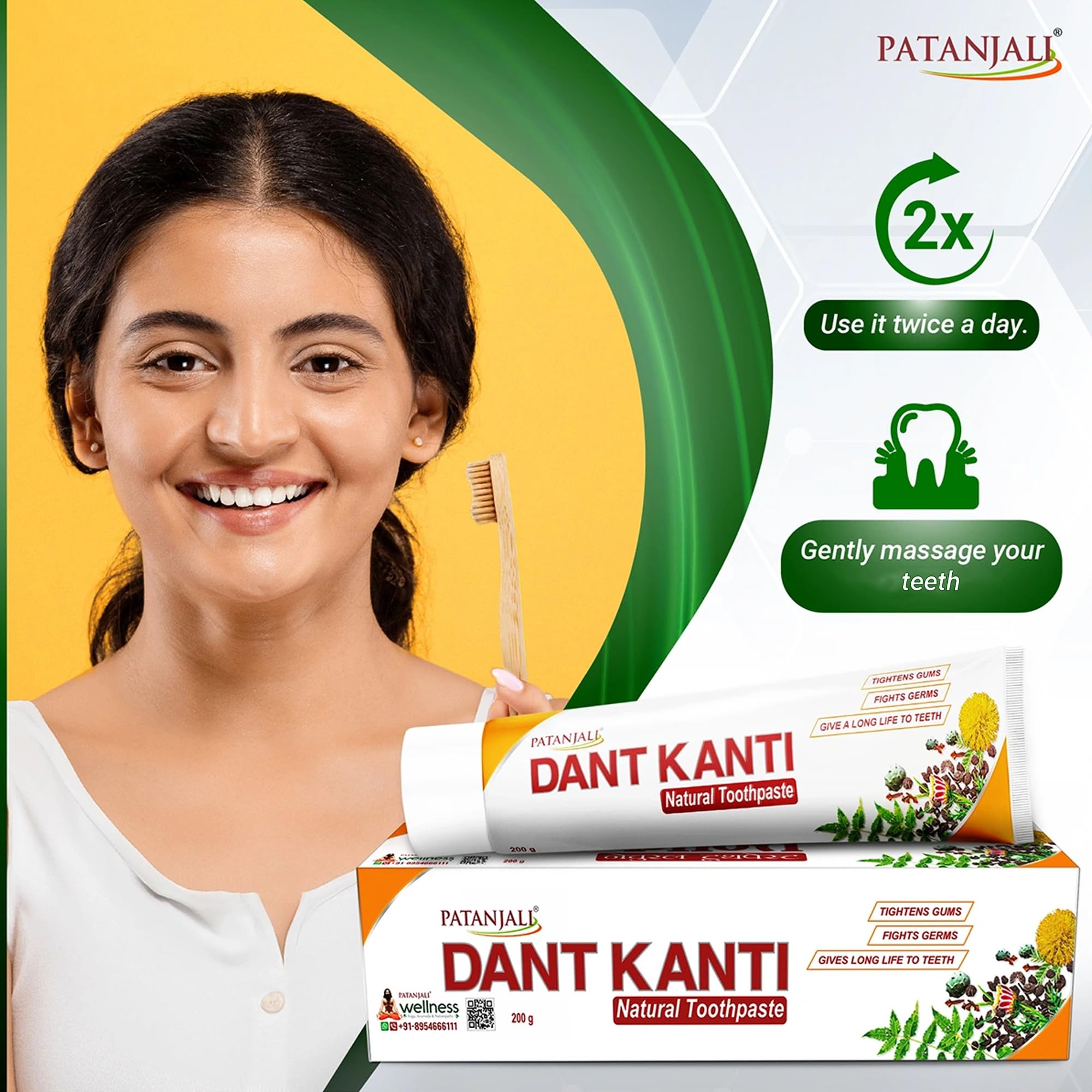 Patanjali Dant Kanti: sabor pudina y frescura en cepillado
