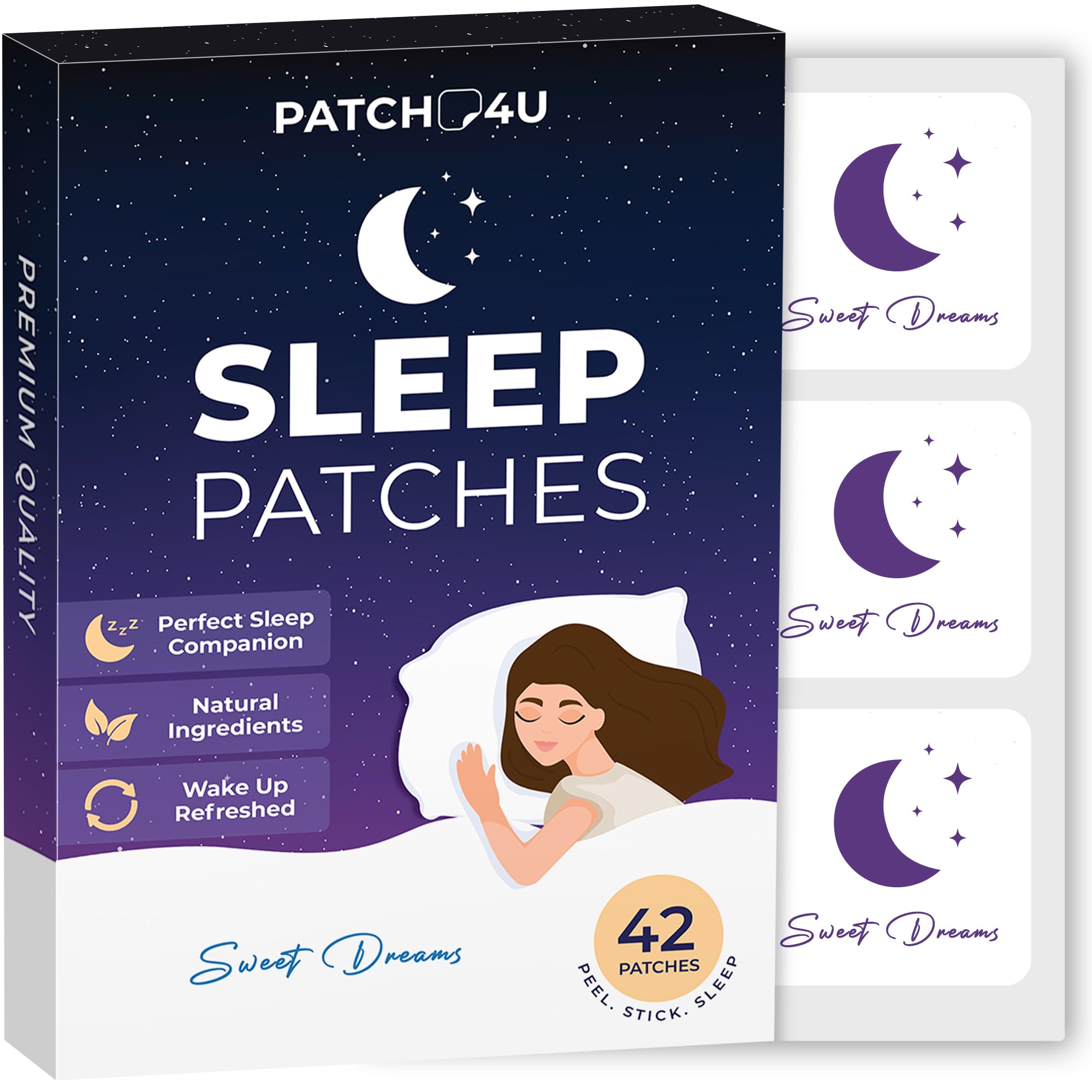 Patch4U parches de sueño en empaque frontal para iniciar descanso.
