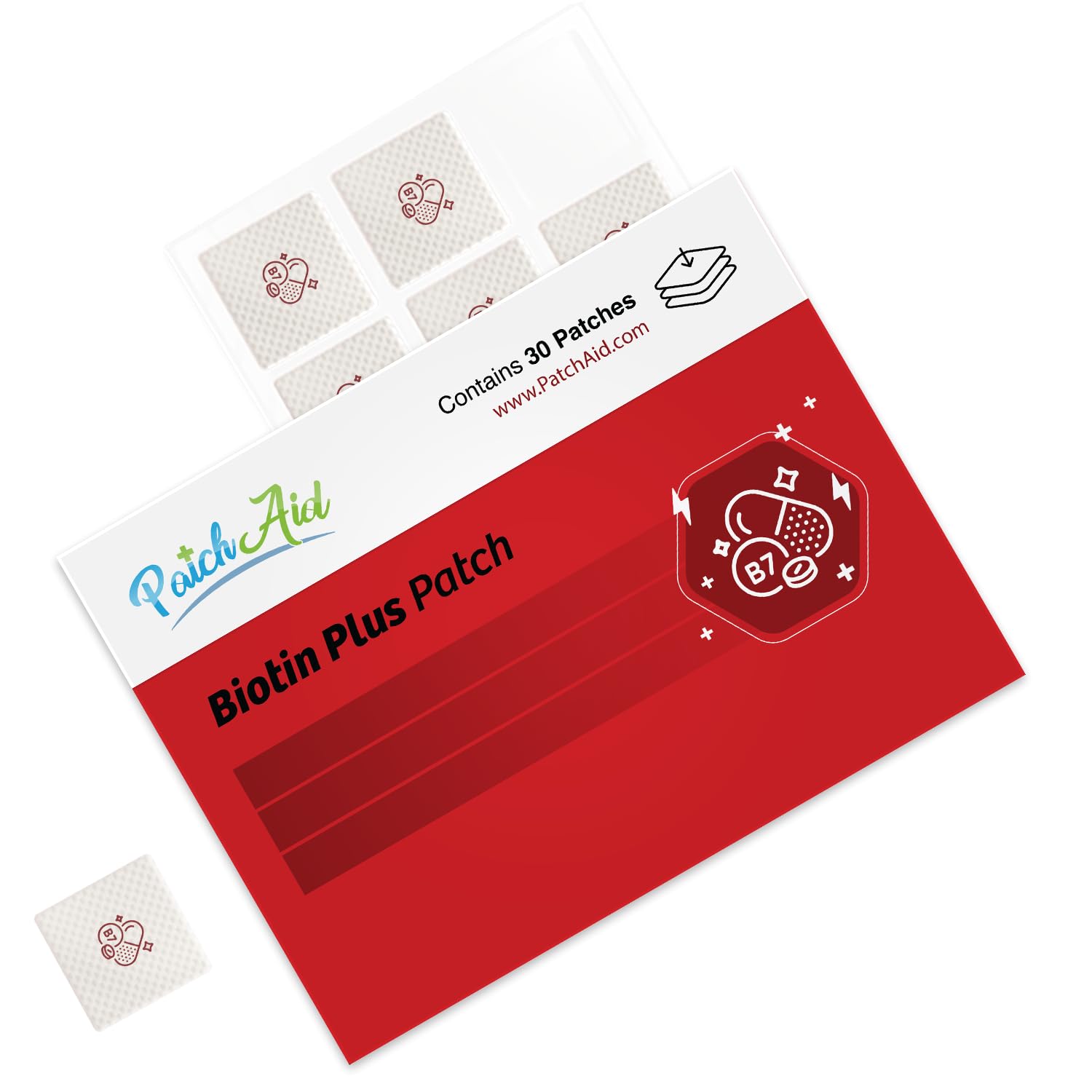 PatchAid Biotin Plus, aplicación con manos, proceso sencillo.