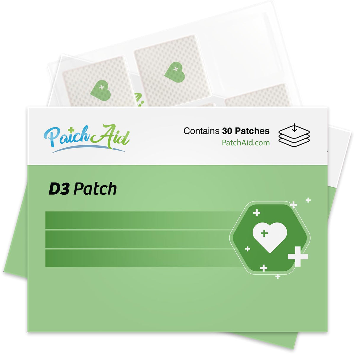 PatchAid D3 parche tópico para uso diurno, discreto y cómodo.
