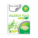 PatchMD Allergy Plus parache tópico junto al bote, suministro de 30 días.