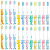 Cepillos Patelai para niños con base vertical y tapas protectoras para almacenamiento ordenado