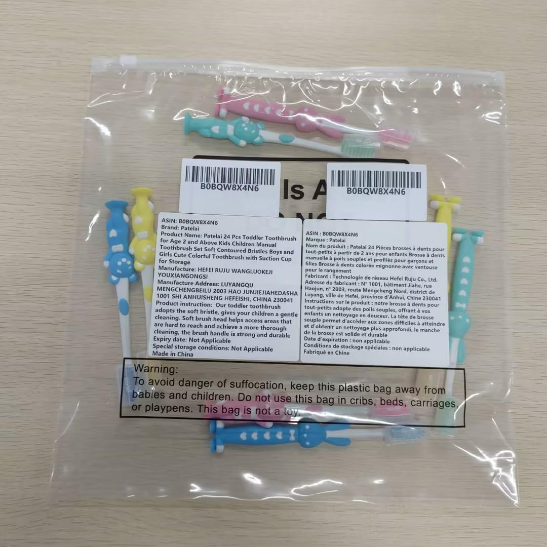 Set Patelai 24 cepillos infantiles listos para compartir en casa o viaje