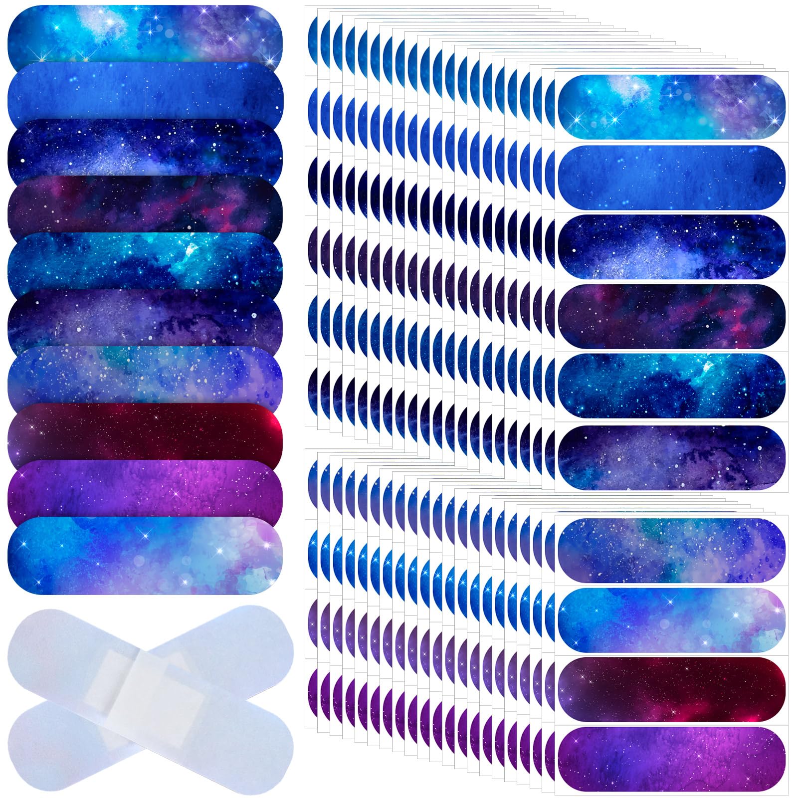 Patelai curitas galaxia coloridas para cubrir cortes con adhesión suave.