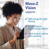 Patient One Meso-Z Vision fórmula vegetariana libre de alérgenos y organismos modificados genéticamente.