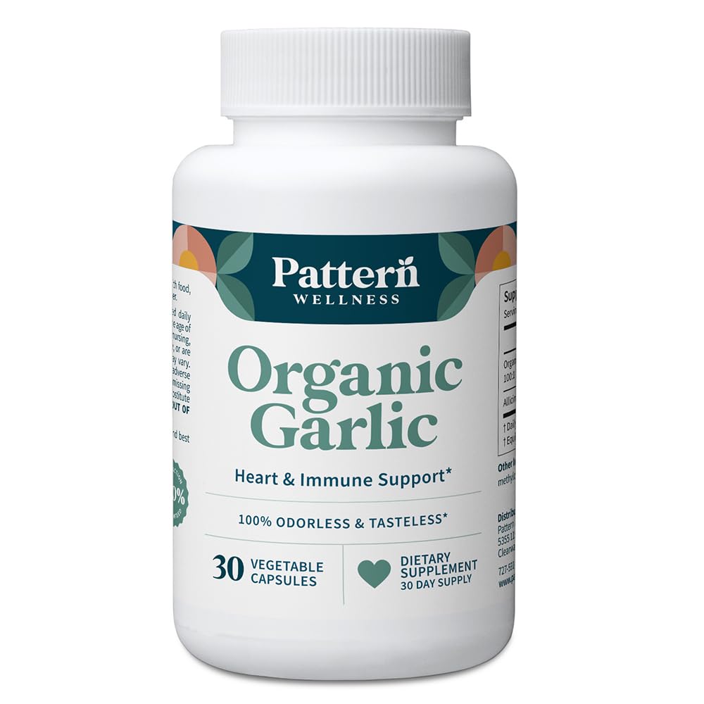 Pattern Wellness ajo organico 1000 mg capsulas: soporte circulatorio diario.