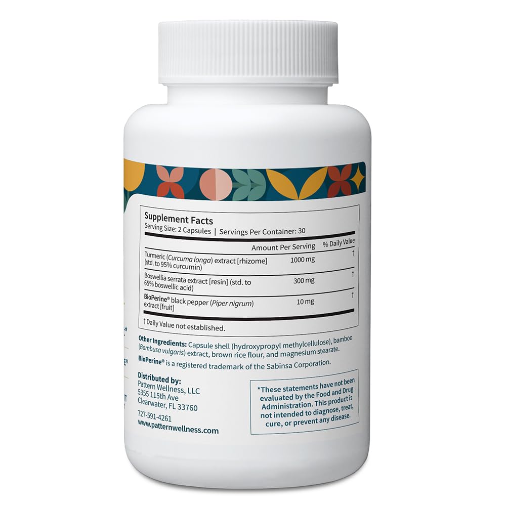 Pattern Wellness Curcuma - etiqueta frontal mostrando ingredientes