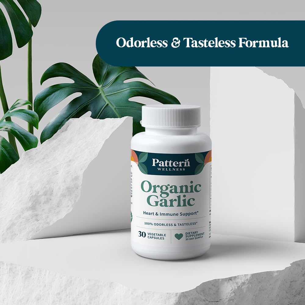 Pattern Wellness ingredientes naturales antioxidantes de ajo organico.