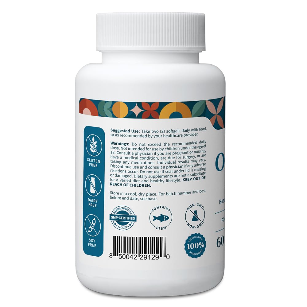 Pattern Wellness Omega3 Softgels, vertido de cápsulas para consumo diario cómodo.