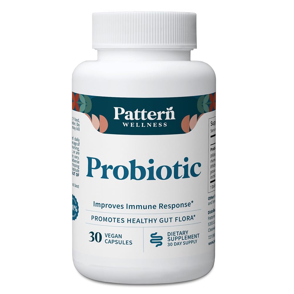 Pattern Wellness Probiotic frasco con 51 mil millones CFU para uso diario