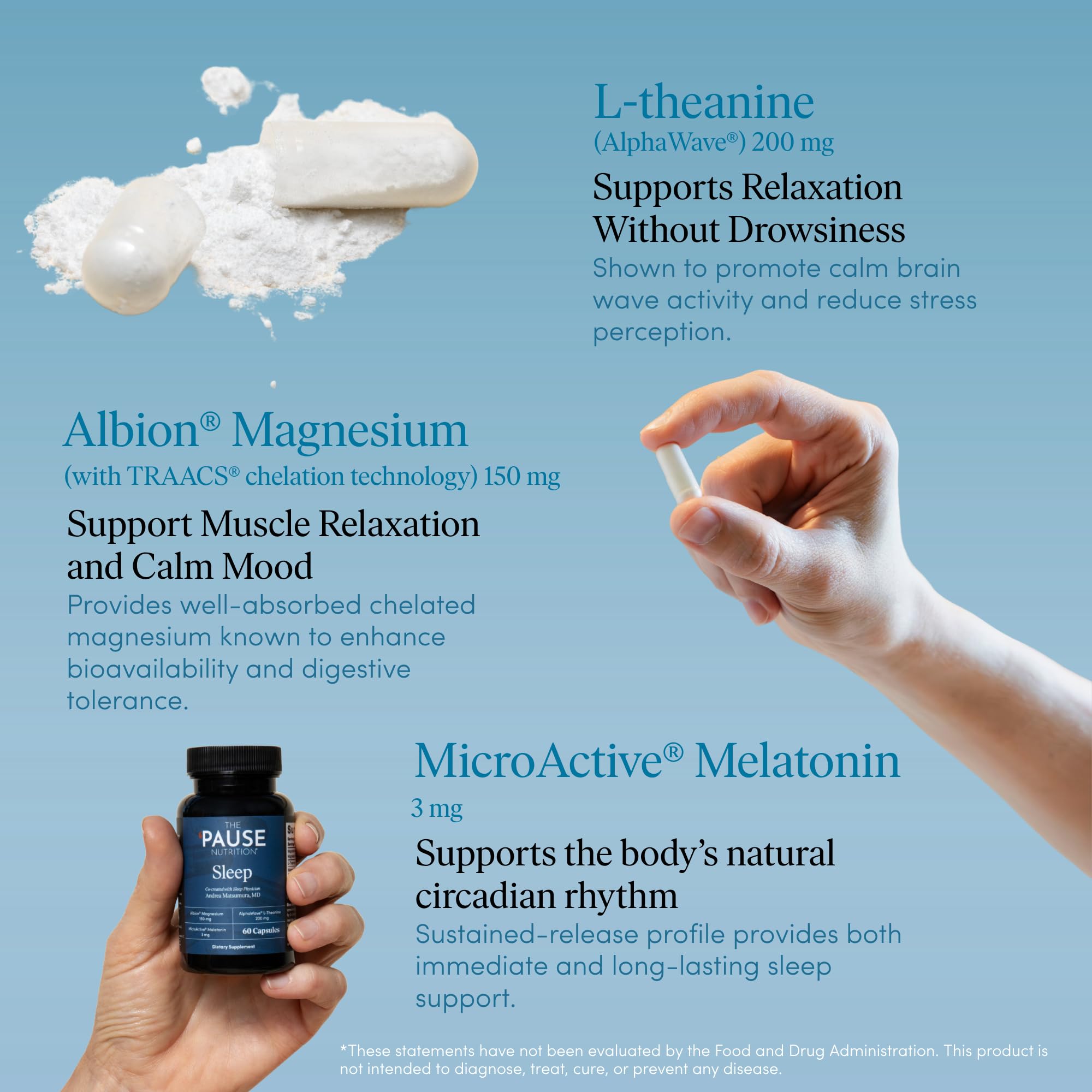 Melatonina MicroActive 3 mg en The 'Pause Life Sleep para descanso nocturno.
