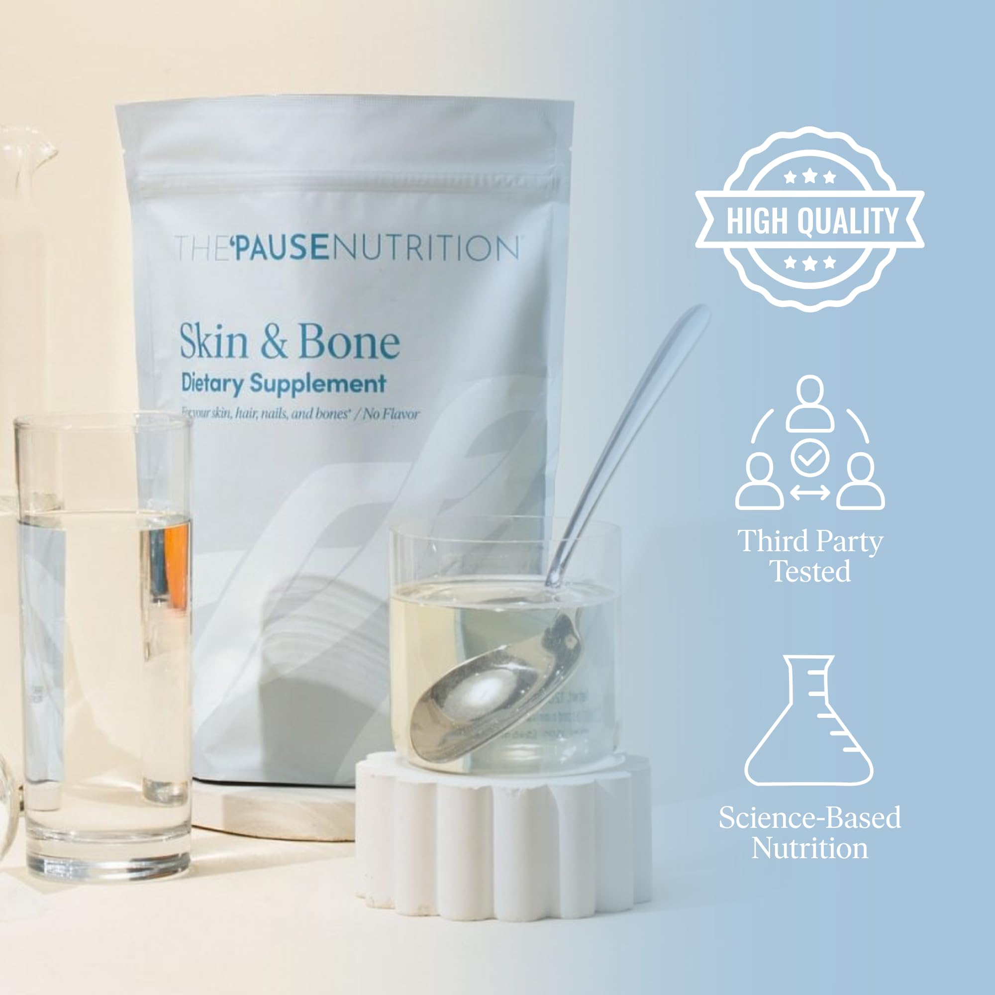 Pause Life Skin & Bone: disolver en agua para ingesta rápida.