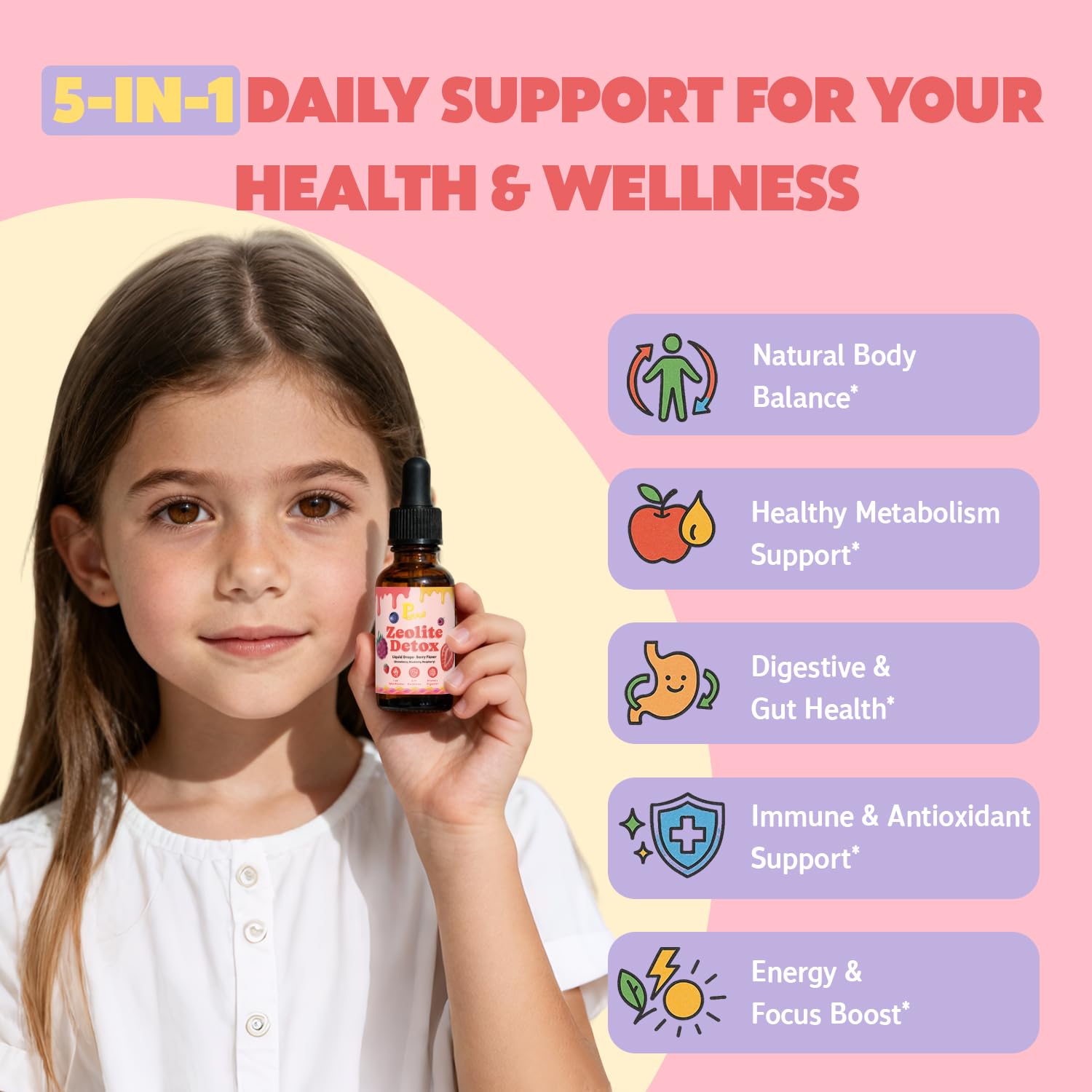 Pavintrix Zeolite Detox Gotas: etiqueta con vitaminas para energía e inmunidad