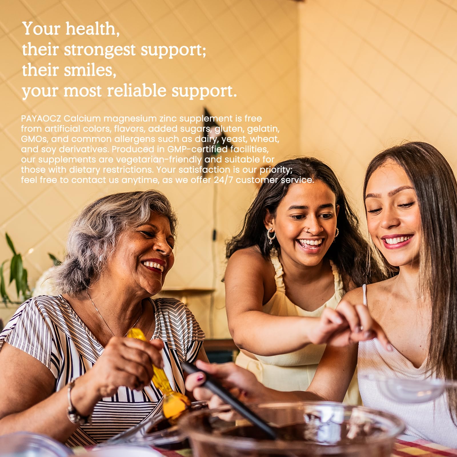 PAYAOCZ etiqueta nutricional mostrando los nutrientes clave para el día.