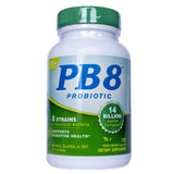 PB 8 probiótico de 8 cepas, cápsulas para apoyo digestivo diario.