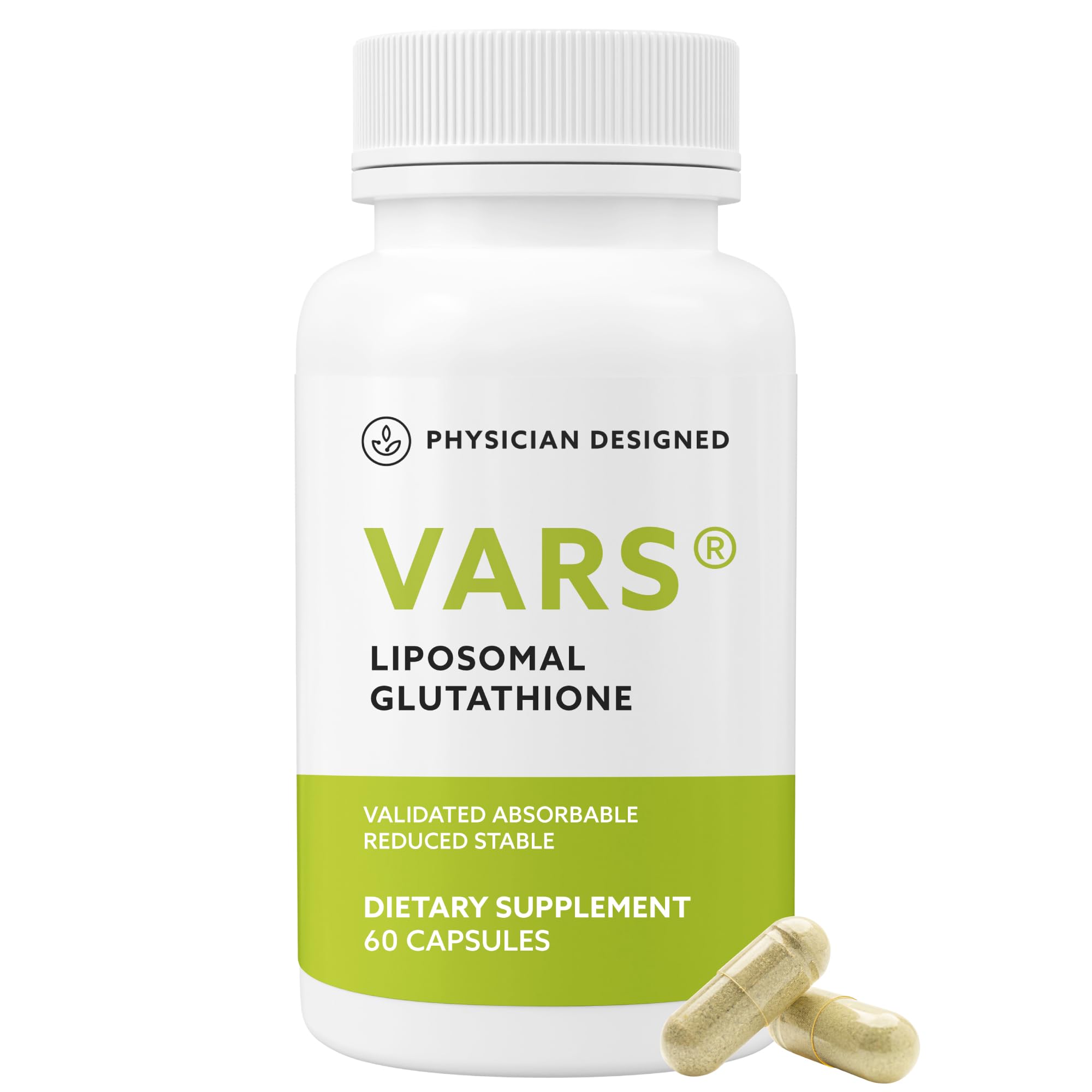 PD VARS Glutatión liposomal frasco de cápsulas para uso diario y apoyo inmune.