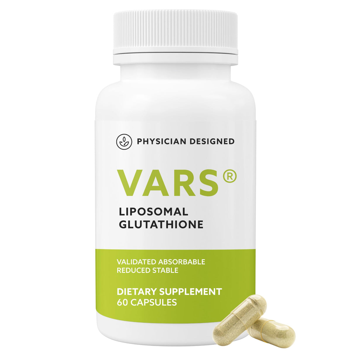 PD VARS Glutatión liposomal frasco de cápsulas para uso diario y apoyo inmune.