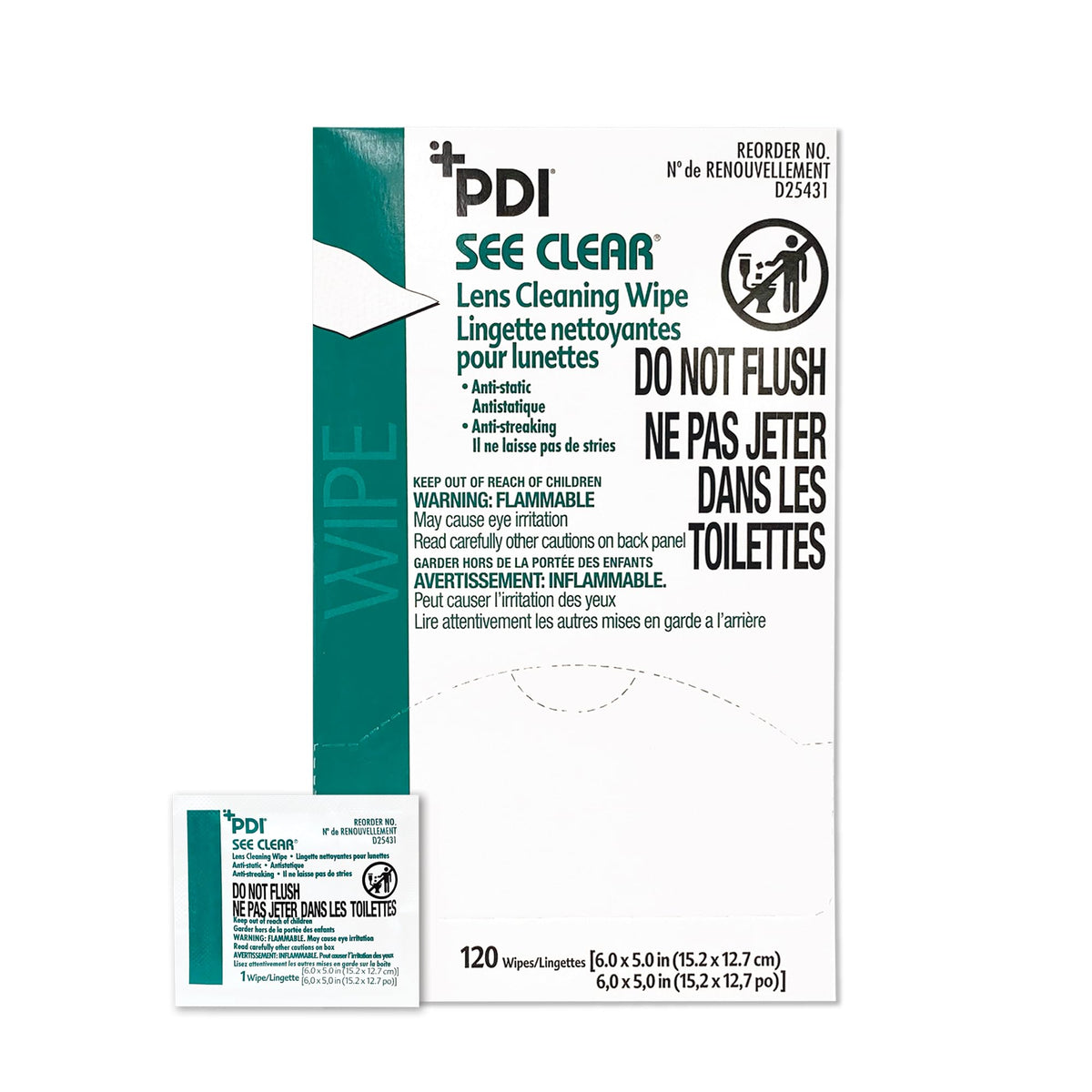 PDI See Clear: toallitas limpiadoras para lentes con efecto antiestático.