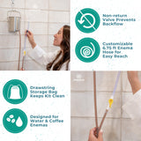 PE Premium Enema posición cómoda con manguera de longitud adecuada para sesiones relajadas.