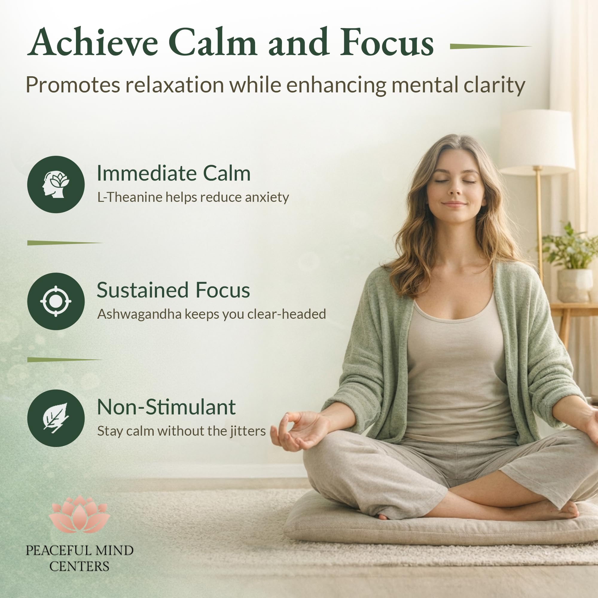 Peaceful Mind Centers, ingredientes naturales que apoyan la relajación.