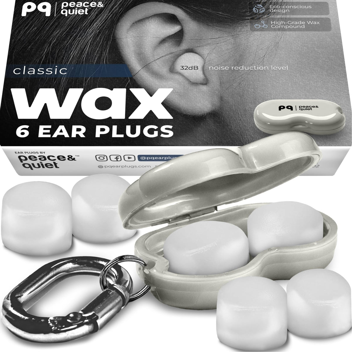 Peacequiet tapones de cera para dormir, cómodo uso nocturno