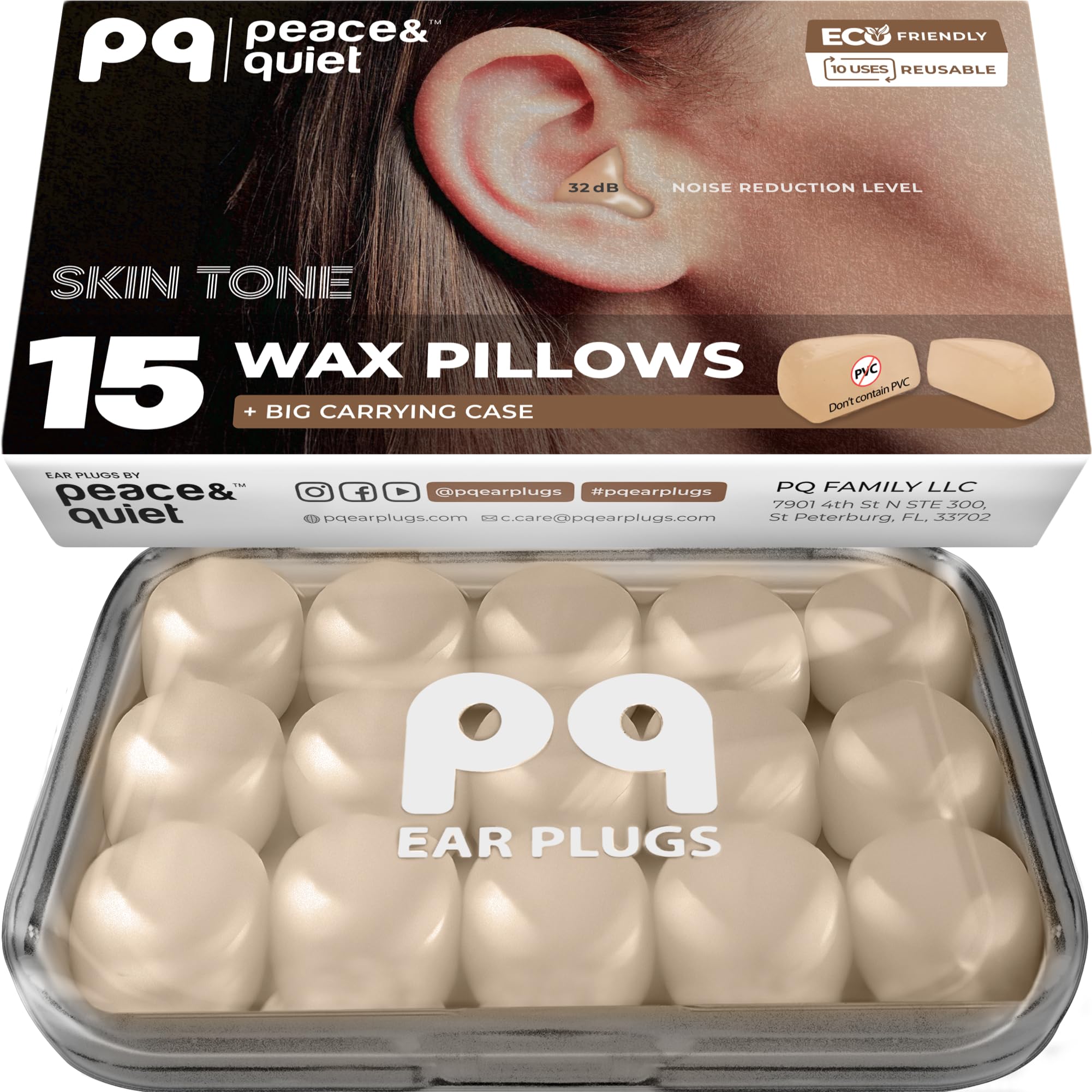 Tapones Peace&Quiet para dormir con empaque de 15 piezas