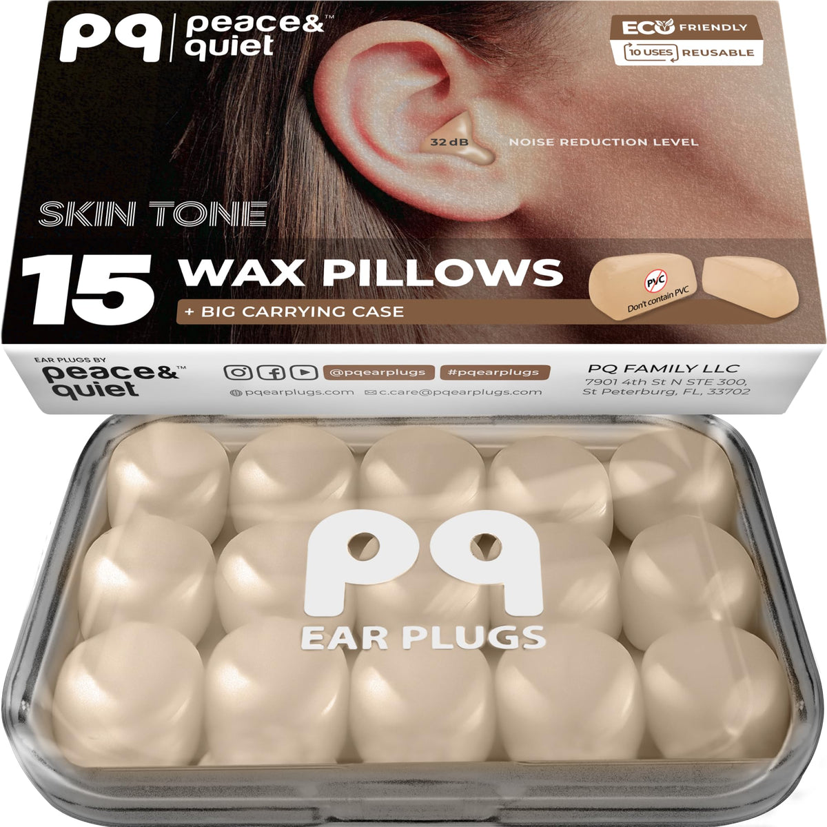 Tapones Peace&Quiet para dormir con empaque de 15 piezas