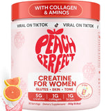 Peach Perfect Creatina para mujer, bote rosa, apoyo a la energía durante entrenamientos.
