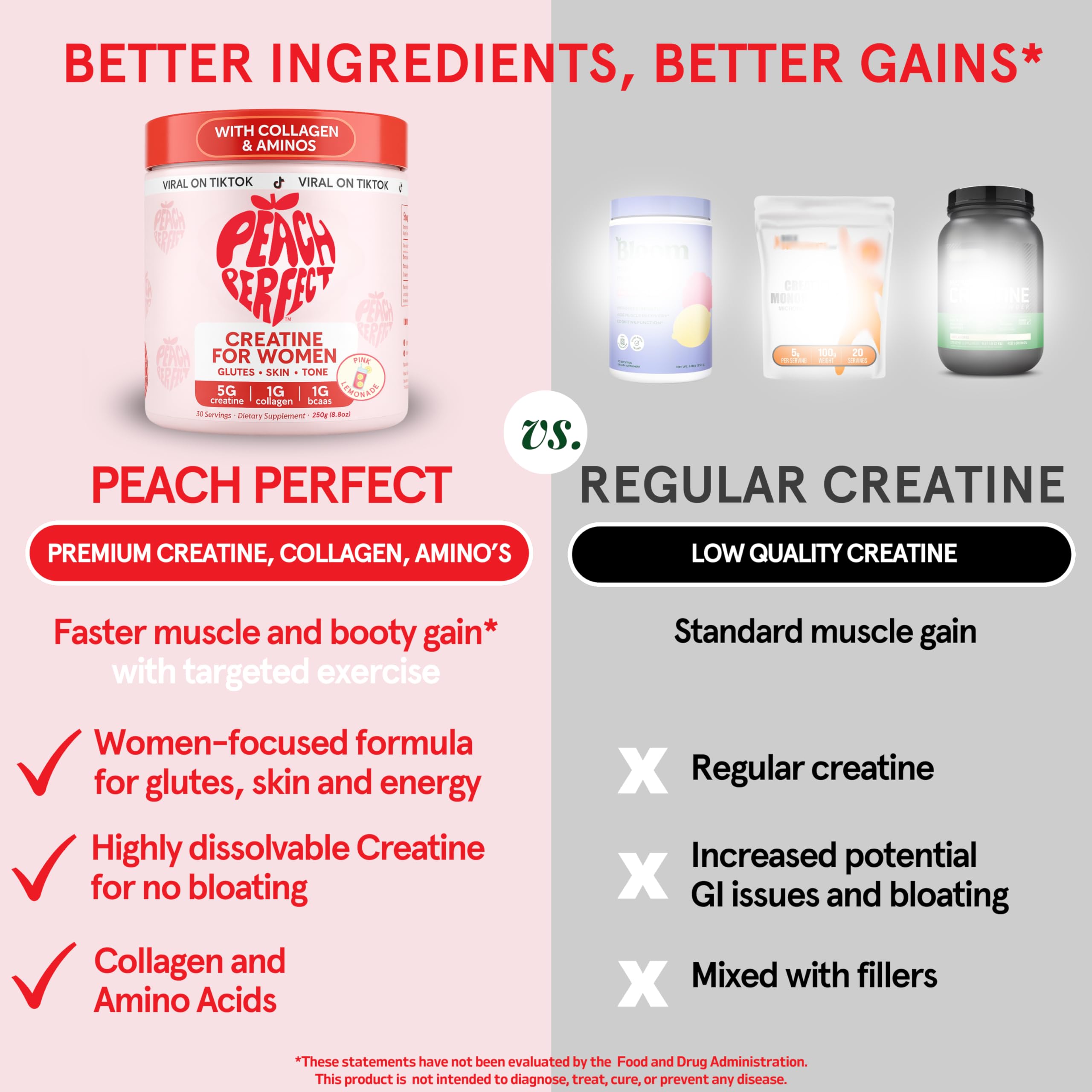 Peach Perfect Creatina para mujer, sabor limón rosado, bebida refrescante para entrenamiento.