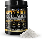 Peacock Max polvos de colágeno Keto en pote para uso diario