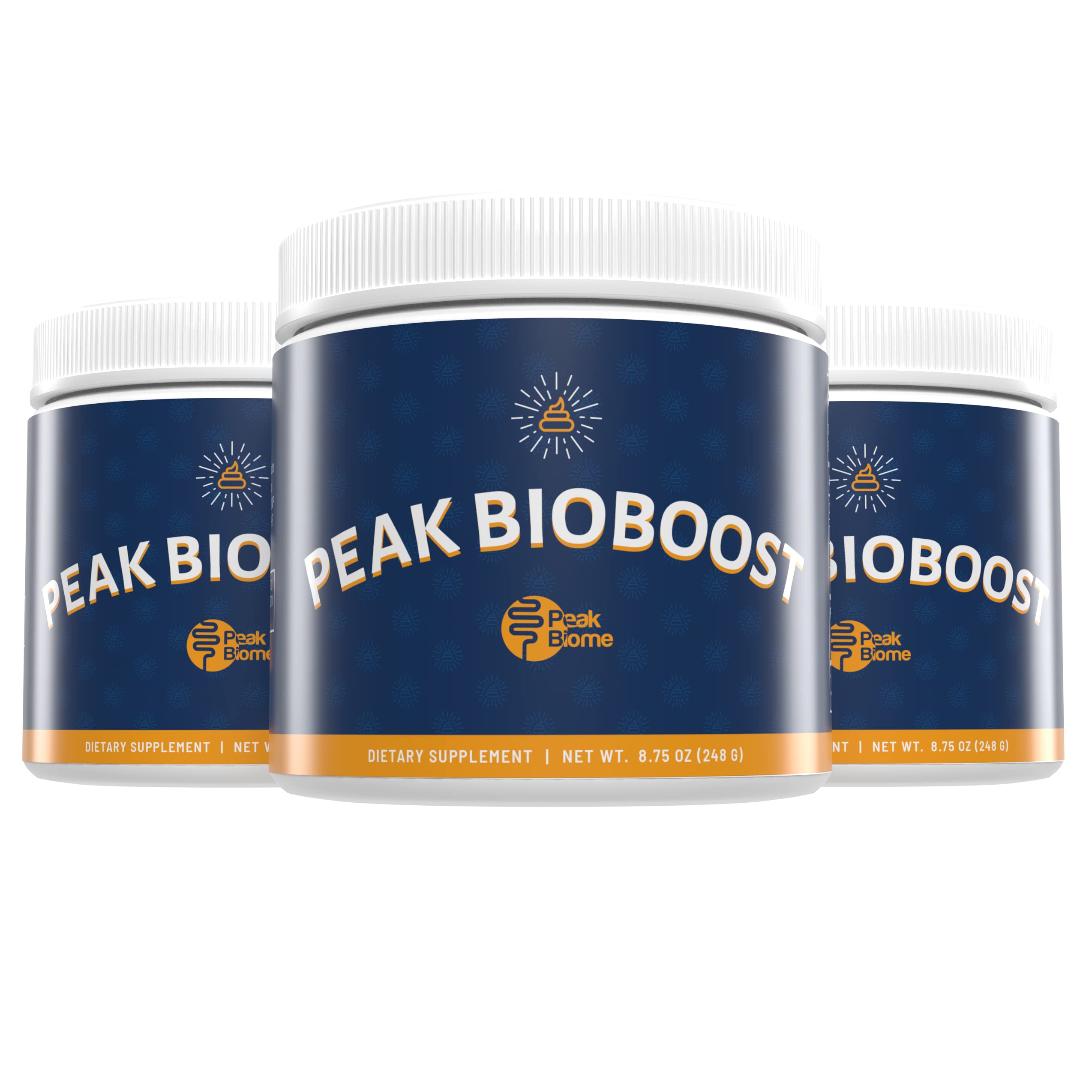 Peak Biome Peak BioBoost en lata sin sabor, apoyo diario a la regularidad intestinal.