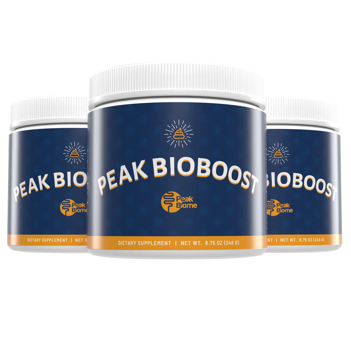Peak Biome Peak BioBoost en lata sin sabor, apoyo diario a la regularidad intestinal.