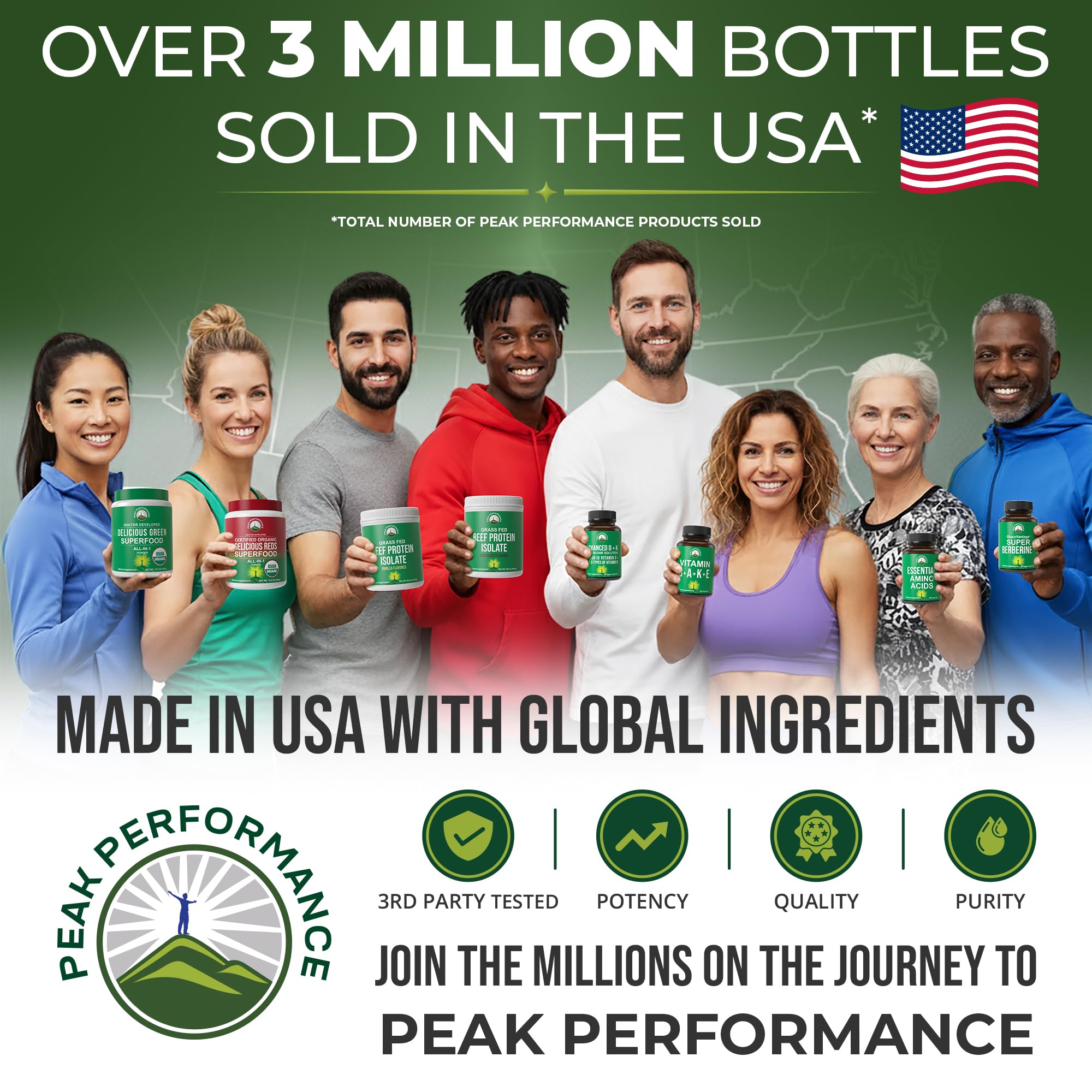 Peak Performance comprimidos pequeños y fáciles de tragar para uso diario